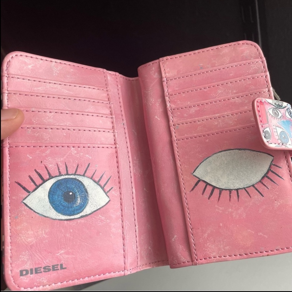 Diesel Pink Leather Eye Wallet Bag - Picture 6 of 11